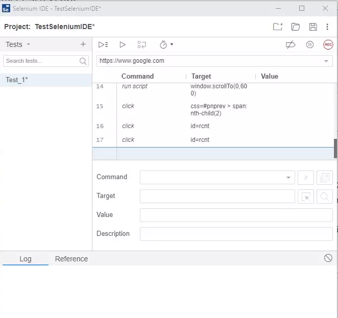 selenium ide window