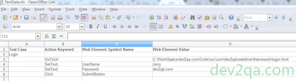 selenium-keyword-driven-test-case-sheet