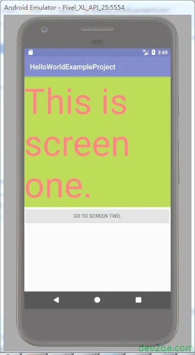 Android Activity Example - Switch Between Screens