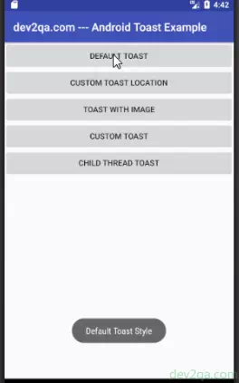 Android Custom Toast Example