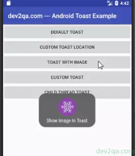 Android Custom Toast Example