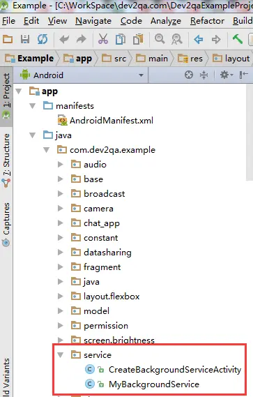 android-background-service-project-file-structure