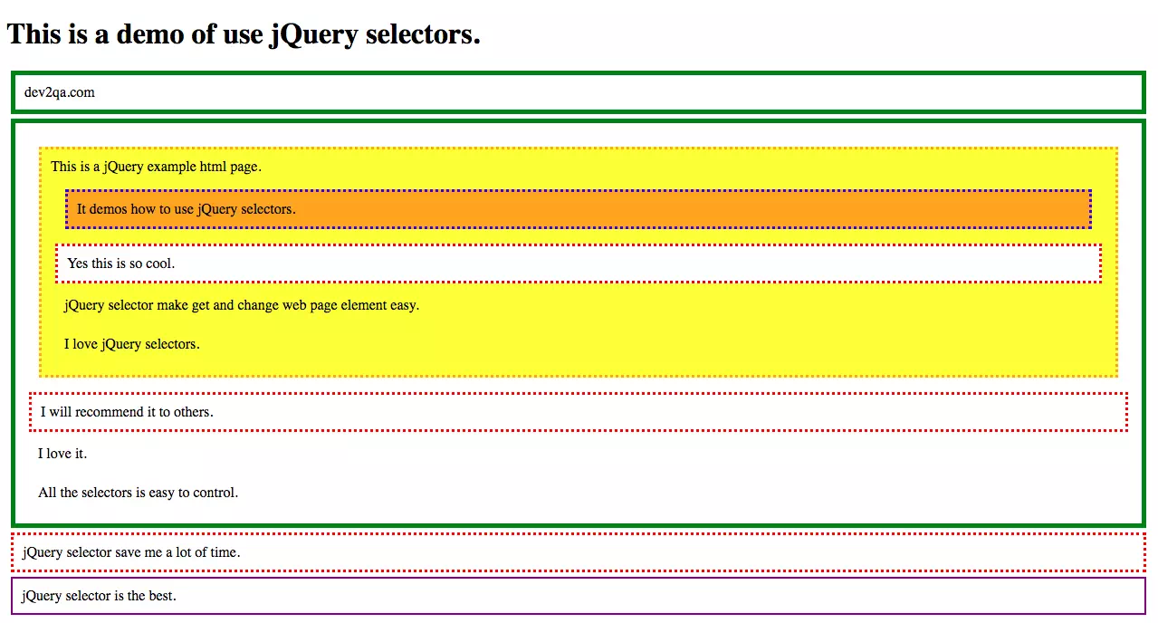 jquery-multiple-level-hierarchy-selectors-example