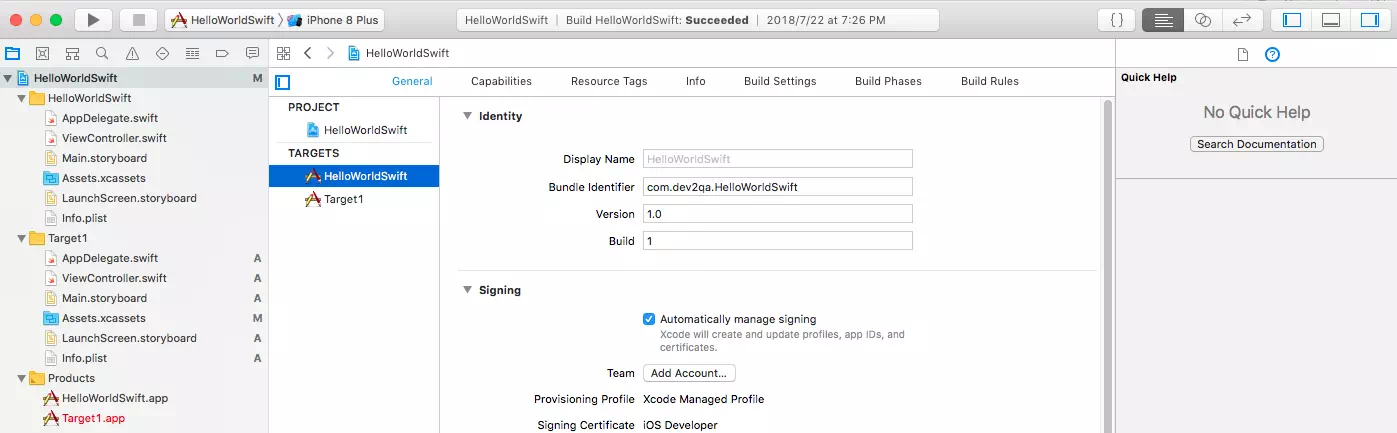 ios-xcode-project-target-panel