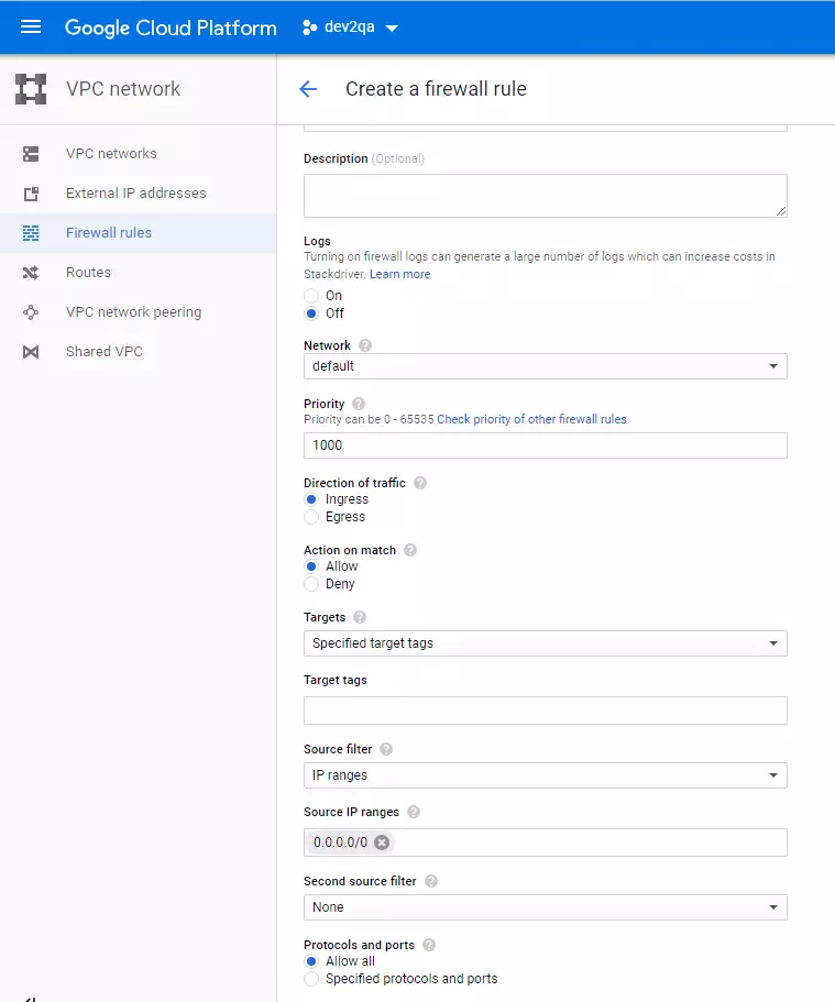 google-cloud-create-a-firewall-rule