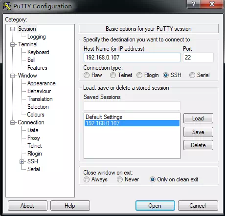 input-ssh-server-ip-and-port-number-in-putty