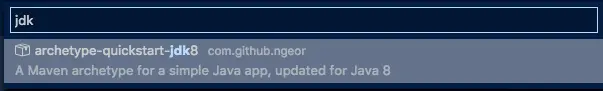 select-maven-archetype-quickstart-jdk8