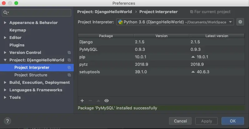 installed-python-library-in-project-interpreter-library-list