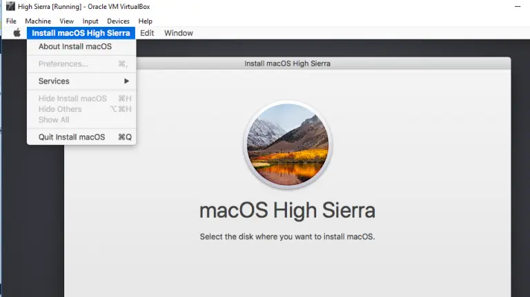 virtual-machine-install-macos-high-sierra-quit-install-macos-menu-item