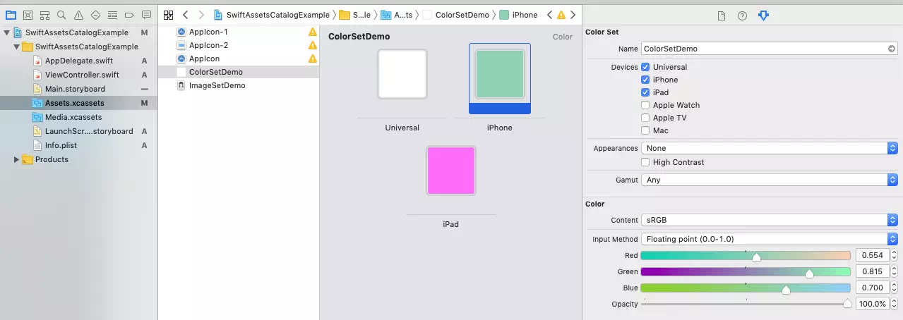 set-different-ios-device-color-in-xcode-color-set