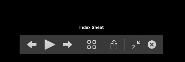 macos image slideshow index sheet button