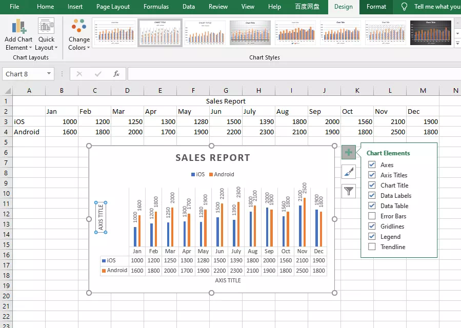 select-different-excel-column-chart-elements
