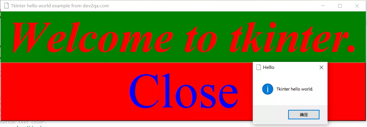 python tkinter hello world example